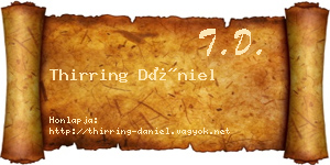Thirring Dániel névjegykártya