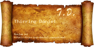 Thirring Dániel névjegykártya